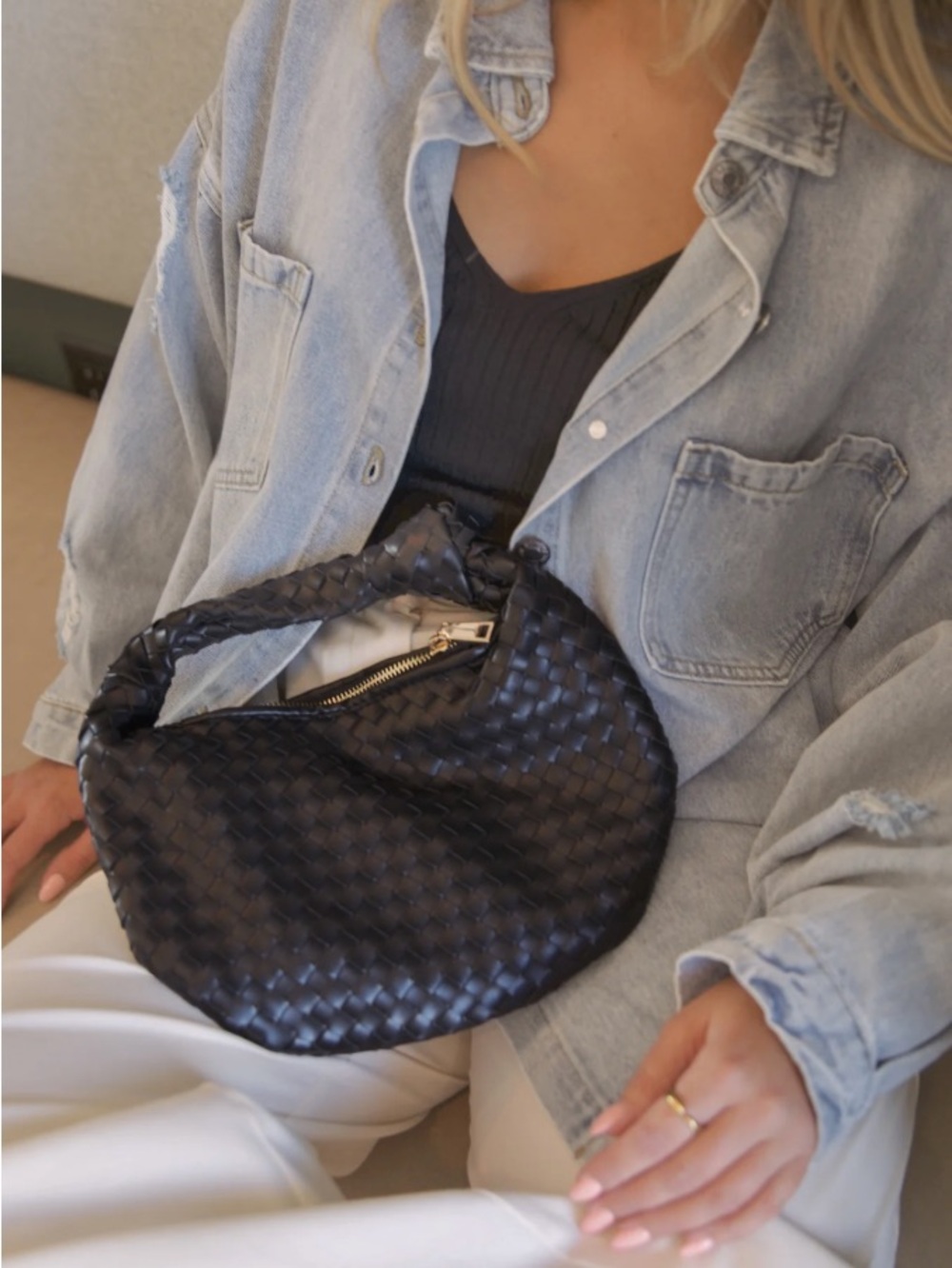 Melie Bianco Anthropologie Woven Knot Bag